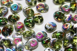 Superduo Beads Vitrail Olivine 5x2,5mm - 10gr
