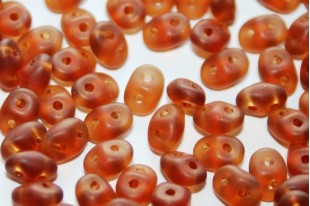 Superduo Beads Matte-Smoky Topaz 5x2,5mm - 10gr