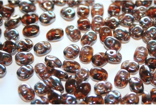 Perline Superduo Smoke Topaz Celsian 5x2,5mm - 10gr