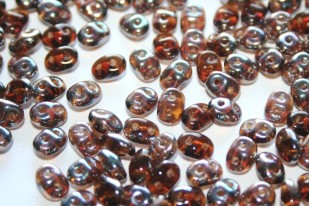 Perline Superduo Smoke Topaz Celsian 5x2,5mm - 10gr