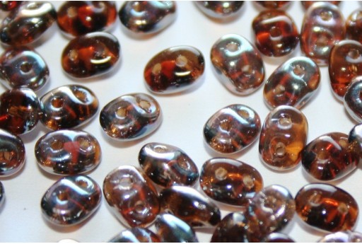 Perline Superduo Smoke Topaz Celsian 5x2,5mm - 10gr 2