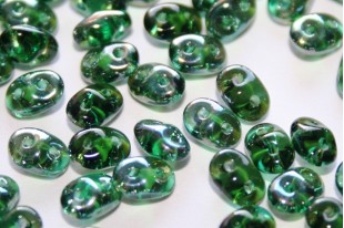 Superduo Beads Emerald Celsian 5x2,5mm - 10gr