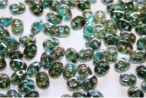 Superduo Beads Aquamarine-Celsian 5x2,5mm - 10gr