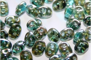 Perline Superduo Aquamarine-Celsian 5x2,5mm - 10gr