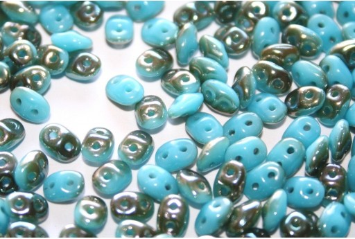 Perline Superduo Turquoise Celsian 5x2,5mm - 10gr