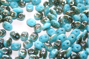 Superduo Beads Turquoise Celsian 5x2,5mm - 10gr