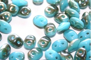 Perline Superduo Turquoise Celsian 5x2,5mm - 10gr