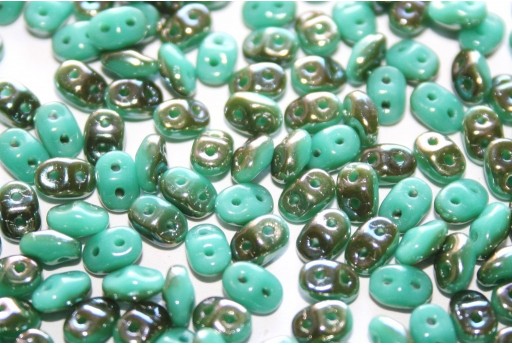 Perline Superduo Jade Celsian 5x2,5mm -10gr