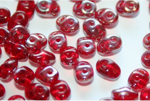 Superduo Beads Siam Ruby Vitrail Celsian 5x2,5mm - 10gr 2