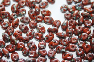 Superduo Beads Opaque Umber-Picasso 5x2,5mm - 10gr