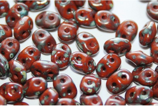 Superduo Beads Opaque Umber-Picasso 5x2,5mm - 10gr 2