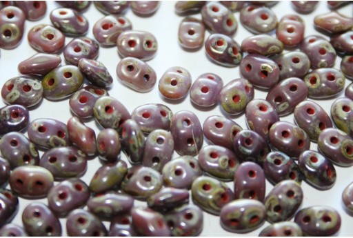 Superduo Beads Opaque Violet-Picasso 5x2,5mm - 10gr