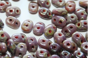 Superduo Beads Opaque Violet-Picasso 5x2,5mm - 10gr