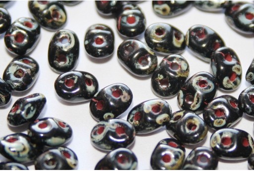 Superduo Beads Jet Picasso 5x2,5mm - 10gr 2