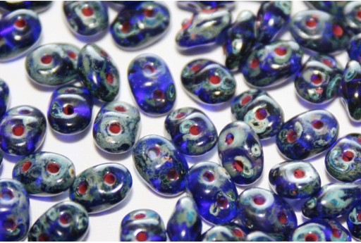 Superduo Beads Cobolt Picasso 5x2,5mm - 10gr 2