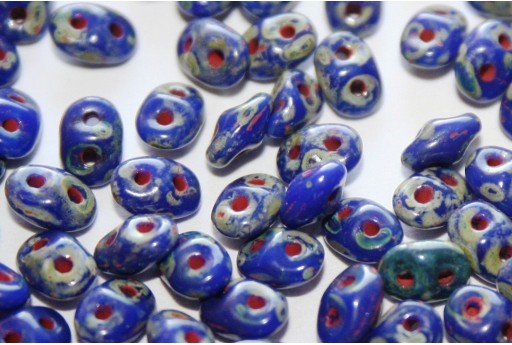 Superduo Beads Opaque Blue-Picasso 5x2,5mm - 10gr 2