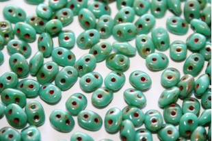 Superduo Beads Turquoise-Picasso 5x2,5mm - 10gr T63130