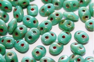 Superduo Beads Turquoise-Picasso 5x2,5mm - 10gr T63130