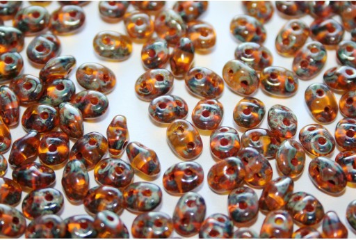 Superduo Beads Jonquile-Picasso 5x2,5mm - 10gr