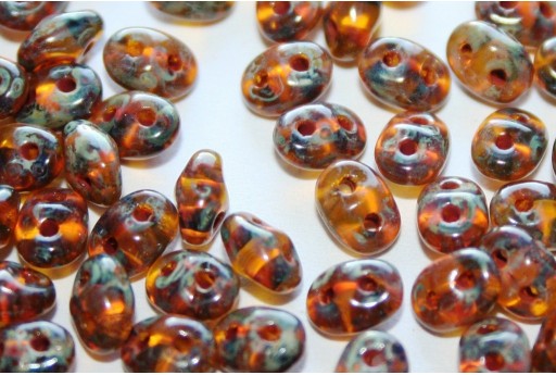 Superduo Beads Jonquile-Picasso 5x2,5mm - 10gr 2