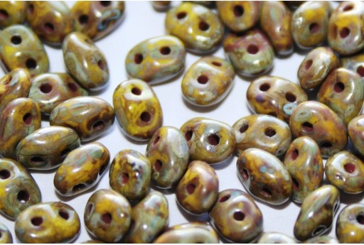 Superduo Beads Opaque Yellow-Picasso 5x2,5mm - 10gr 2
