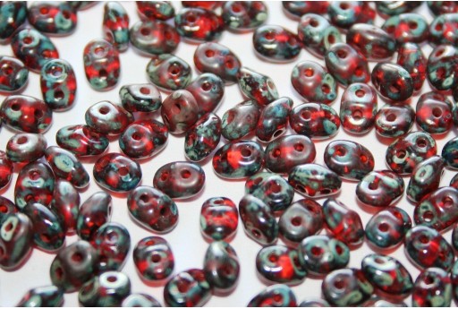 Superduo Beads Hyacinth-Picasso 5x2,5mm - 10gr