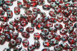 Superduo Beads Hyacinth-Picasso 5x2,5mm - 10gr