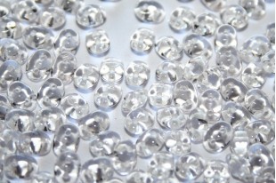 Superduo Beads White Lined Crystal 5x2,5mm - 10gr