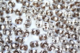 Superduo Beads Brown Lined Crystal 5x2,5mm - 10gr