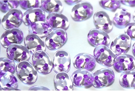 Superduo Beads Purple Lined-Crystal 5x2,5mm - 10gr 2