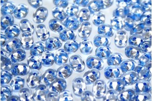 Perline Superduo Blue Lined-Crystal 5x2,5mm - 10gr