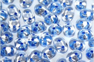 Perline Superduo Blue Lined-Crystal 5x2,5mm - 10gr