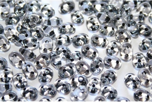 Superduo Beads Black Lined-Crystal 5x2,5mm - 10gr