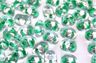 Superduo Beads Light Green Lined Crystal 5x2,5mm - 10gr