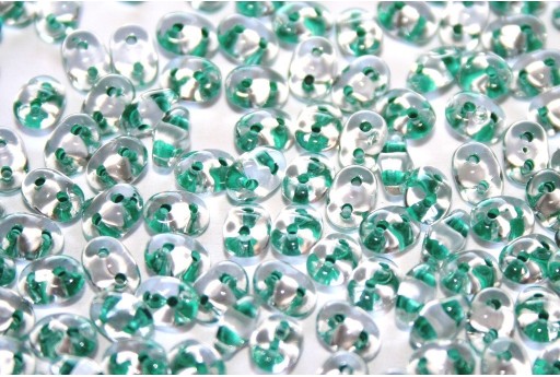 Perline Superduo Green Lined-Crystal 5x2,5mm - 10gr