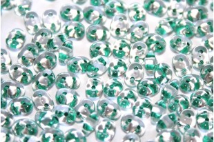 Perline Superduo Green Lined-Crystal 5x2,5mm - 10gr