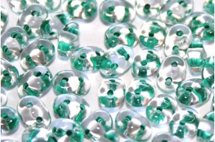 Perline Superduo Green Lined-Crystal 5x2,5mm - 10gr