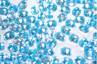 Perline Superduo Aqua Lined-Crystal 5x2,5mm - 10gr