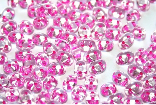 Superduo Beads Ruby Lined-Crystal 5x2,5mm - 10gr