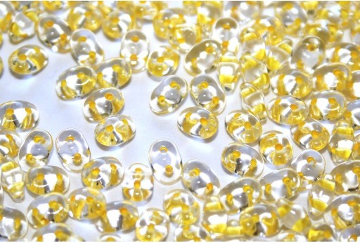 Perline Superduo Yellow Lined-Crystal 5x2,5mm - 10gr