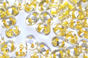Perline Superduo Yellow Lined-Crystal 5x2,5mm - 10gr