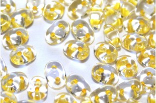 Superduo Beads Yellow Lined-Crystal 5x2,5mm - 10gr