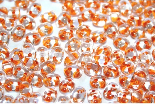 Perline Superduo Light Topaz Lined Crystal 5x2,5mm - 10gr