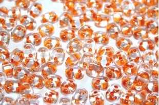 Superduo Beads Light Topaz Lined Crystal 5x2,5mm - 10gr