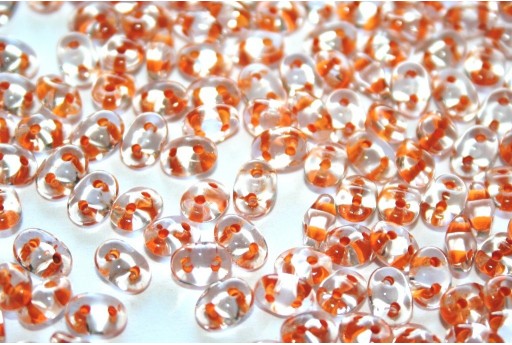 Superduo Beads Dark Topaz Lined Crystal 5x2,5mm - 10gr