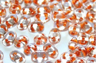 Superduo Beads Dark Topaz Lined Crystal 5x2,5mm - 10gr