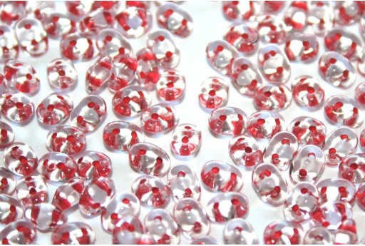 Superduo Beads Orange Lined-Crystal 5x2,5mm - 10gr