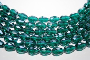 Cristallo Cinese Briolette Sfaccettata Teal 15x10mm - 25pz