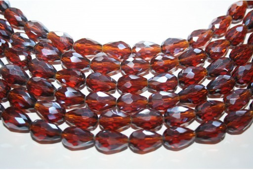 Chinese Crystal Beads Faceted Briolette Brown 15x10mm - 25pcs