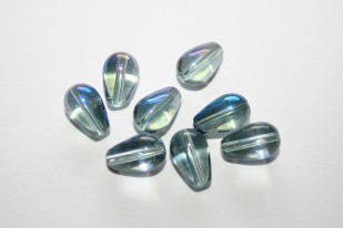 Chinese Crystal Beads Drop Rainbow Grey 8x13mm - 30pcs